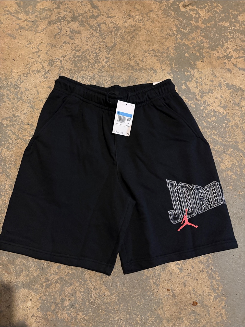 Active Jordan Men’s Black Athletic Shorts with Red Logo Accent